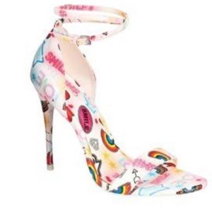 Aldo Sandyy graphic print stiletto ankle strap heeled sandals